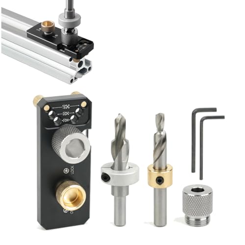 Candeon Aluminium Bohrlehre, Aluminium Profil Bohrhilfe Aluprofil Bohrlocher Locator Mit M8/M6 Stufenbohrer, Aluminiumprofile Bohrschablone Mit 10 Mm Bohrbuchse FüR Aluprofile Der 2020 2040 3030 von Candeon