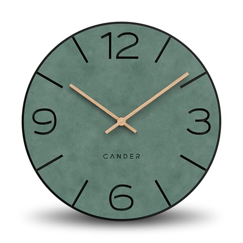 Cander Berlin MNU 2630 N Wanduhr lautlos ohne Ticken 30 cm analog Wohnzimmer modern Vintage grün schwarz Holzzeiger Cander Berlin MNU 2630 N Wanduhr lautlos ohne Ticken 30 cm analog Wohnzimmer modern Vintage grün schwarz Holzzeiger von Cander Berlin