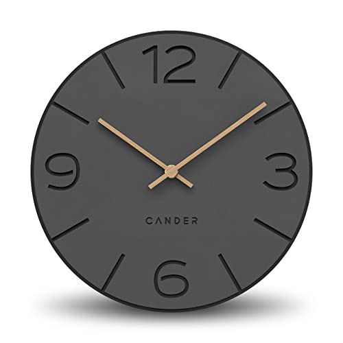 Cander Berlin MNU 2630 Y Wanduhr lautlos ohne Ticken 30 cm analog Wohnzimmer modern Vintage grau schwarz Holzzeiger Cander Berlin MNU 2630 Y Wanduhr lautlos ohne Ticken 30 cm analog Wohnzimmer modern Vintage grau schwarz Holzzeiger von Cander Berlin