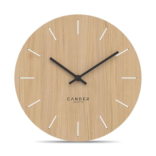 Cander Berlin MNU 2730 E Wanduhr Holz 28 cm Holzuhr lautlos modern Eichenfurnier Vintage ohne Tickgeräusche Wohnzimmer analog geräuschlos Cander Berlin MNU 2730 E Wanduhr Holz 28 cm Holzuhr lautlos modern Eichenfurnier Vintage ohne Tickgeräusche Wohnzimmer analog geräuschlos von Cander Berlin