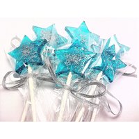 10 Stern Stab- Lollipops Mit Essbarem Silbernem Glitzer Und Band - Twinkle Little Star Gastgeschenke, Verschiedene Farben Geschmacksrichtungen von CandiedCakes