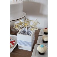 10 Stern-Stabelle Lollipops Mit Essbaren Sternen in Gold Oder Silber 10 Stern-Stabelle Lollipops Mit Essbaren Sternen in Gold Oder Silber von CandiedCakes
