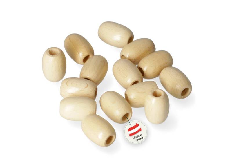 Candini Bastelperlen 60x Holzoliven aus Buche, Ø 14x21mm von Candini