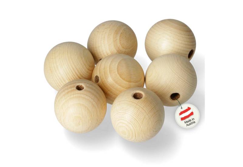 Candini Bastelperlen Holzkugeln aus Buchenholz zum basteln & Makramee, 15 Stück, Ø 45mm von Candini