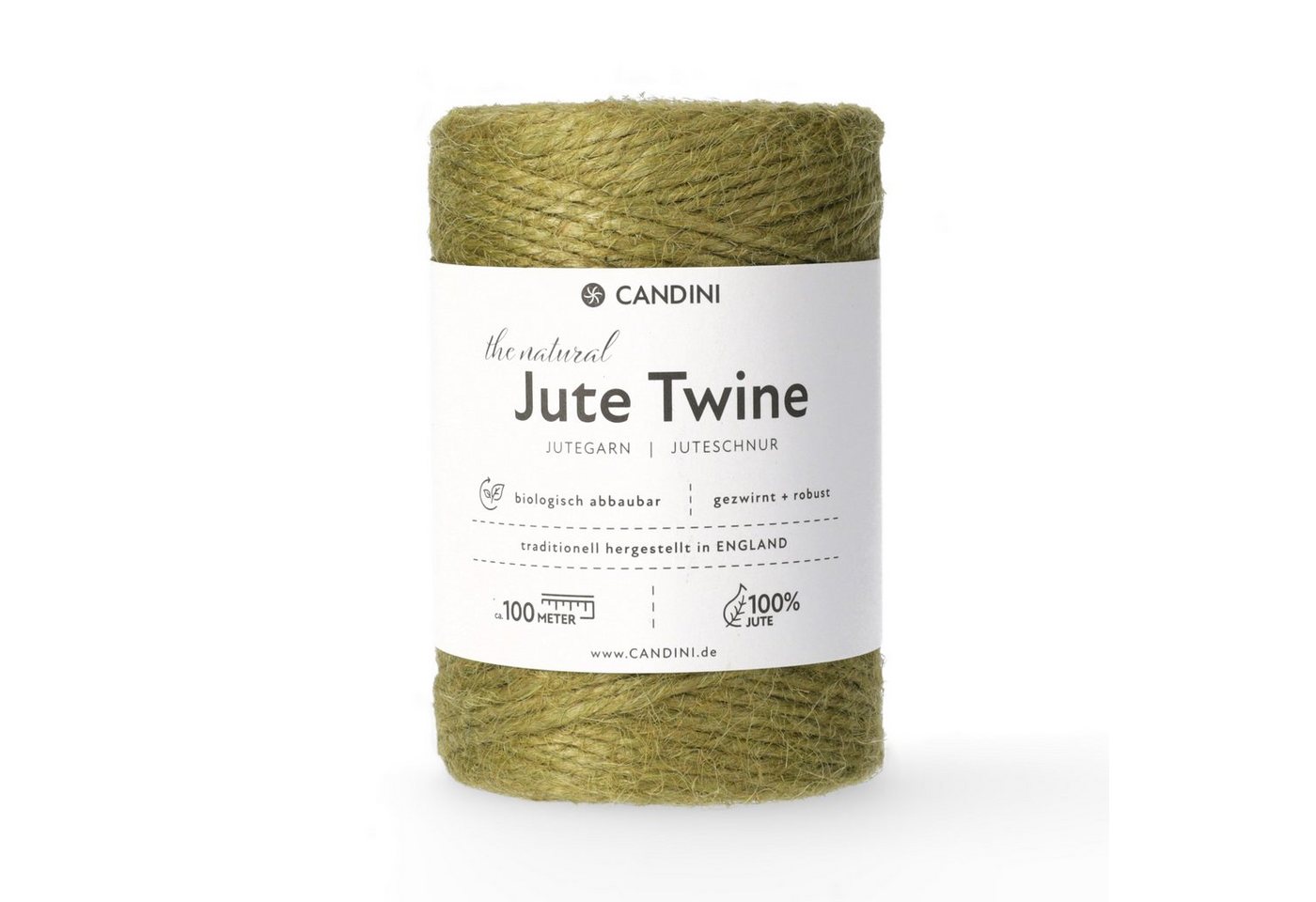 Candini Jutegarn Bastelgarn, 100 m, olive von Candini