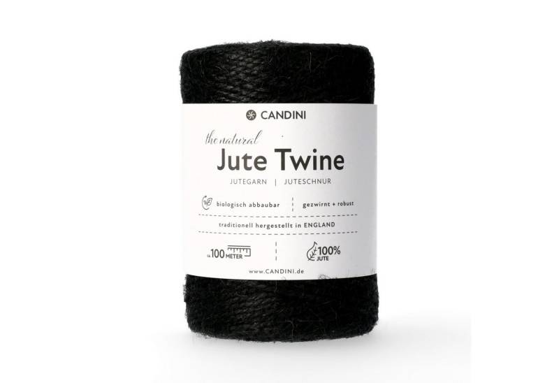 Candini Jutegarn Bastelgarn, 100 m, schwarz von Candini