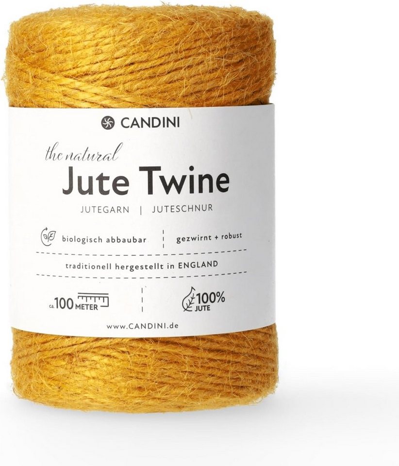 Candini Jutegarn Bastelgarn, 100 m, senfgelb von Candini