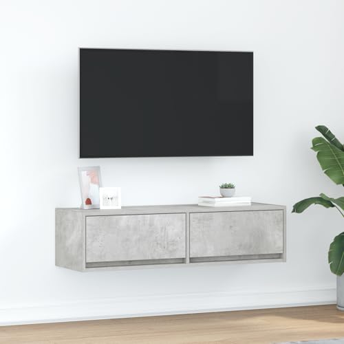 Canditree 100 cm TV-Schrank Hängend Mit 2 Schubladen, TV Lowboard Hängend TV-Hängeschrank Fernsehschrank Wohnzimmer (Betongrau) von Canditree