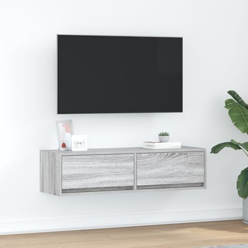 Canditree 100 cm TV-Schrank Hängend Mit 2 Schubladen, TV Lowboard Hängend TV-Hängeschrank Fernsehschrank Wohnzimmer (Grau Sonoma) von Canditree