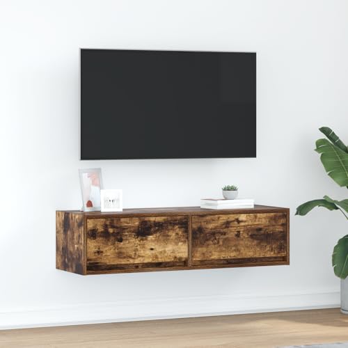 Canditree 100 cm TV-Schrank Hängend Mit 2 Schubladen, TV Lowboard Hängend TV-Hängeschrank Fernsehschrank Wohnzimmer (Räuchereiche) von Canditree