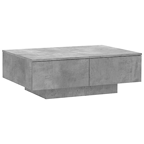 Canditree Couchtisch Mit 4 Schublade, Moderner Rechteckiger Wohnzimmertisch Beistelltisch Kaffeetisch 90x60x31 cm (Betongrau) von Canditree