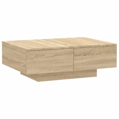 Canditree Couchtisch Mit 4 Schublade, Moderner Rechteckiger Wohnzimmertisch Beistelltisch Kaffeetisch 90x60x31 cm (Sonoma-Eiche) von Canditree