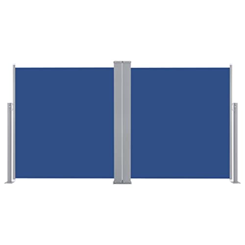 Canditree Doppelte Seitenmarkise Ausziehbar 100 X 600 cm Sichtschutz Windschutz Markise Für Balkon Terrasse Garten (Blau) von Canditree
