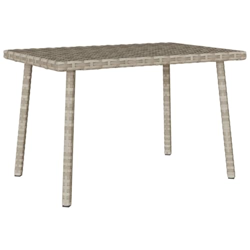 Canditree Gartentisch Poly Rattan, Rechteckiger Terrassentisch Balkontisch Outdoor 60x40x37 cm (Hellgrau) von Canditree