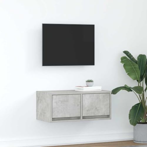 Canditree TV-Schrank Hängend mit 2 Schubladen, 60 cm TV-Hängeschrank TV Lowboard Hängend für Wohnzimmer (Betongrau) von Canditree