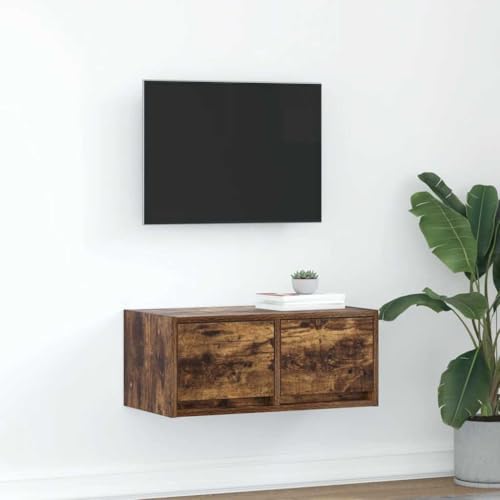 Canditree TV-Schrank Hängend mit 2 Schubladen, 60 cm TV-Hängeschrank TV Lowboard Hängend für Wohnzimmer (Räuchereiche) von Canditree