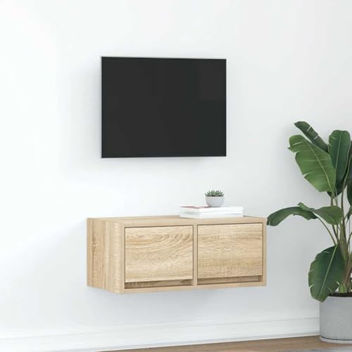 Canditree TV-Schrank Hängend mit 2 Schubladen, 60 cm TV-Hängeschrank TV Lowboard Hängend für Wohnzimmer (Sonoma-Eiche) von Canditree