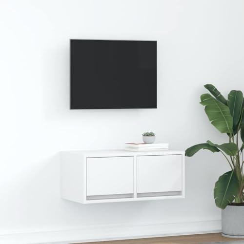Canditree TV-Schrank Hängend mit 2 Schubladen, 60 cm TV-Hängeschrank TV Lowboard Hängend für Wohnzimmer (Weiß) von Canditree
