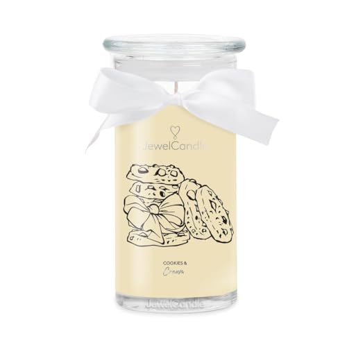 Candle Brothers Duftkerze mit Schmuck | Cookies & Cream (400g) | Juwel Kerze | Geschenke für Frauen | Kerze im Glas mit Ring (M) von Candle-Brothers