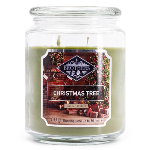 Candle-Brothers Große Duftkerze im Glas mit Deckel | Christmas Tree | Duftkerze Tanne | Kerze 2 Docht | Kerze lange Brenndauer | Geschenk für Frauen Candle-Brothers Große Duftkerze im Glas mit Deckel | Christmas Tree | Duftkerze Tanne | Kerze 2 Docht | Kerze lange Brenndauer | Geschenk für Frauen von Candle-Brothers
