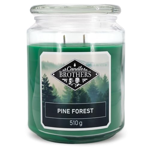 Candle Große Duftkerze im Glas | Pine Forest | Duftkerze Tanne | Kerze lange Brenndauer (100h) | Geschenke für Weihnachten | Winterkerze von Candle-Brothers