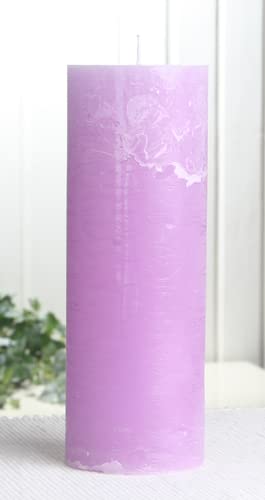 Rustik-Stumpenkerze, 20 x 7 cm Ø, flieder von CandleCorner Rustik-Kerzen