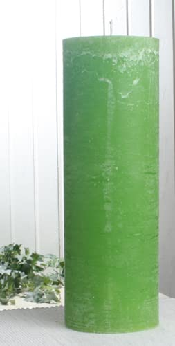 Rustik-Stumpenkerze, 30 x 10 cm Ø, hell-apfelgrün von Candle Corner