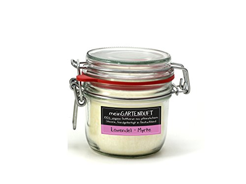 Candle Factory 100% vegane Duftkerze 30 Std. ohne Farbstoffe aus Pflanzlichen Stearin meinGartenduft Duft: Lavendel-Myrte von Candle Factory