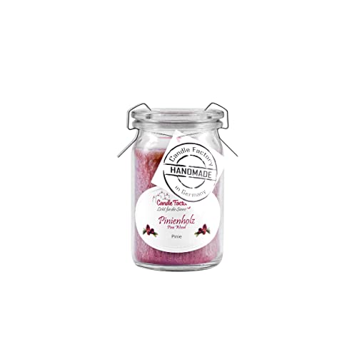 Candle Factory Baby Jumbo Duftkerze aus pflanzlichem Stearin im hitzebeständigen Glas der Marke Weck®, bis zu 20h Brennzeit, Duft: Pinienholz von Candle Factory