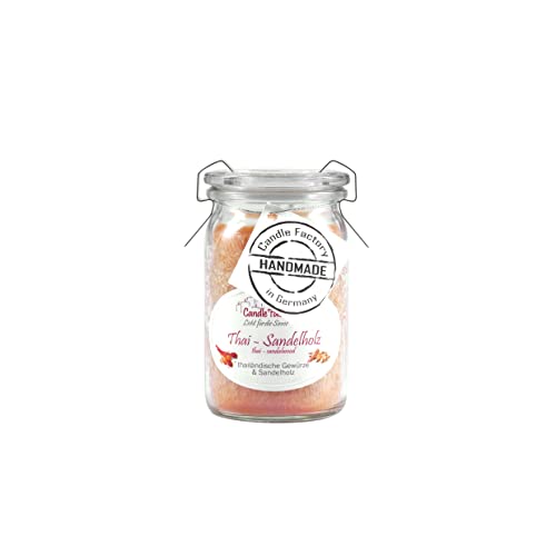 Candle Factory Baby Jumbo Duftkerze aus pflanzlichem Stearin im hitzebeständigen Glas der Marke Weck®, bis zu 20h Brennzeit, Duft: Thai-Sandelholz von Candle Factory