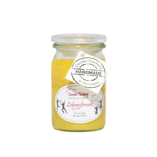 Candle Factory Baby Jumbo Duftkerze aus pflanzlichem Stearin im hitzebeständigen Glas der Marke Weck, bis zu 24h Brennzeit, Duft: Lebensfreude Candle Factory Baby Jumbo Duftkerze aus pflanzlichem Stearin im hitzebeständigen Glas der Marke Weck, bis zu 24h Brennzeit, Duft: Lebensfreude von Candle Factory