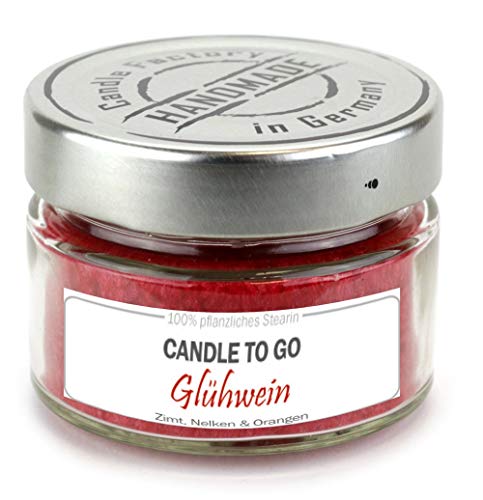 Candle Factory "Candle to go Verschiedene Sorten aus Stearin im Glas mit Schraubverschluß (Glühwein) von Candle Factory