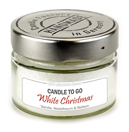 Candle Factory "Candle to go Verschiedene Sorten aus Stearin im Glas mit Schraubverschluß (White Christmas) von Candle Factory