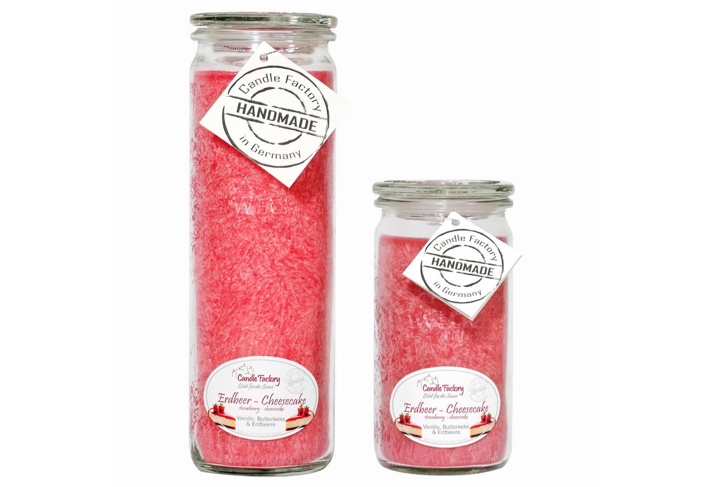 Candle Factory Duftkerze Candle Factory Kerzen-Set Erdbeer-Cheesecake Big + Mini Jumbo von Candle Factory