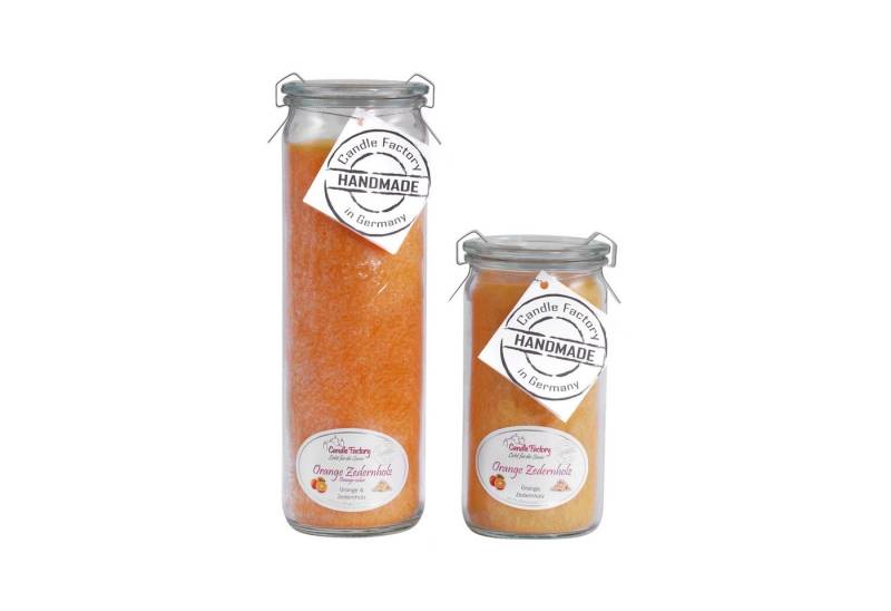 Candle Factory Duftkerze Candle Factory Kerzen-Set Orange Zedernholz Big + Mini Jumbo Duftkerze von Candle Factory