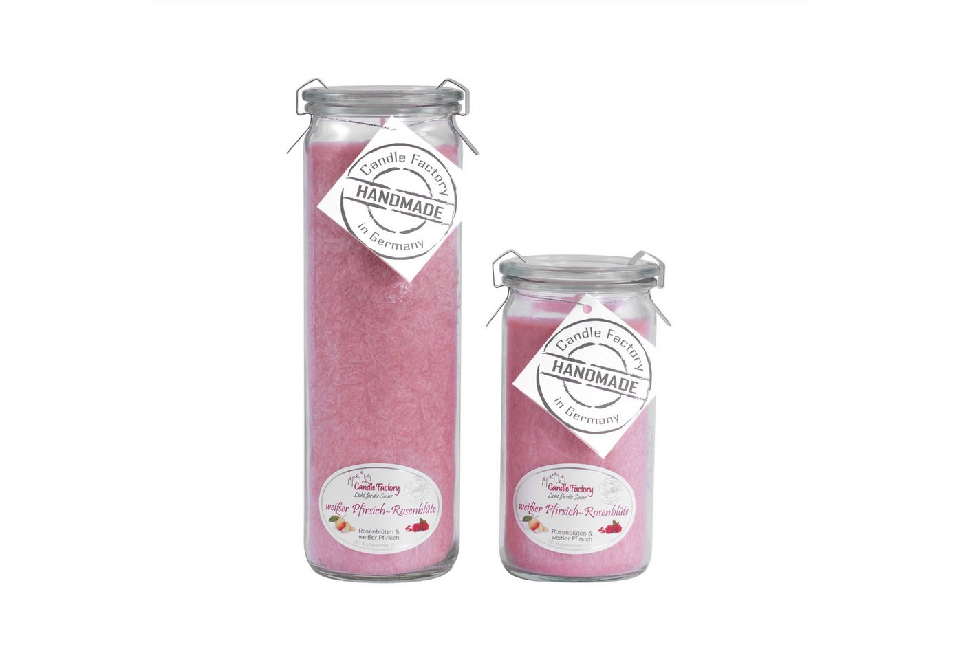 Candle Factory Duftkerze Candle Factory Kerzen-Set Weißer Pfirsich-Rosenblüte Big + Mini von Candle Factory