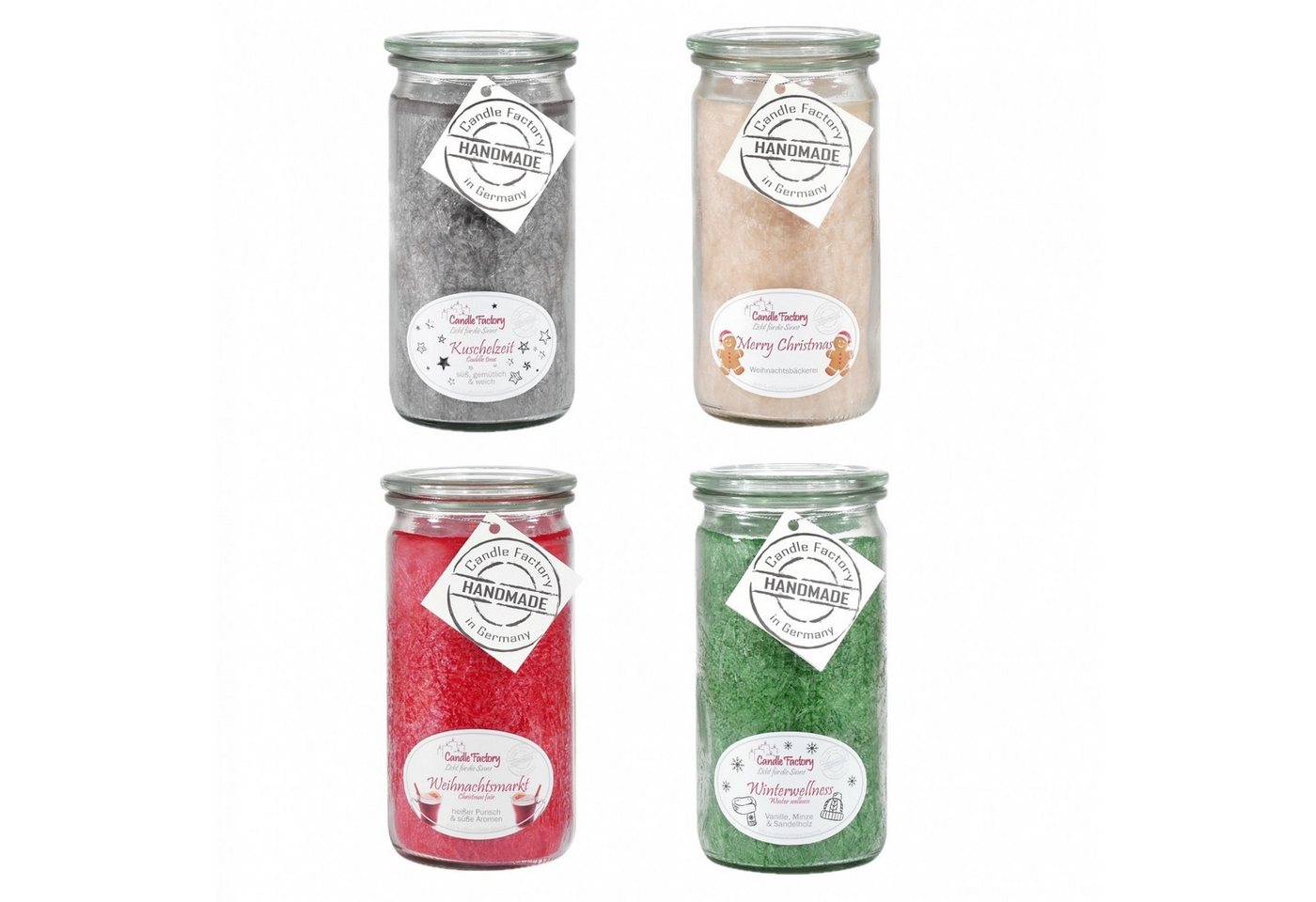Candle Factory Duftkerze Candle Factory Kerzen-Set Winterzeit 4x Mini Jumbo Duftkerze Dekokerze von Candle Factory