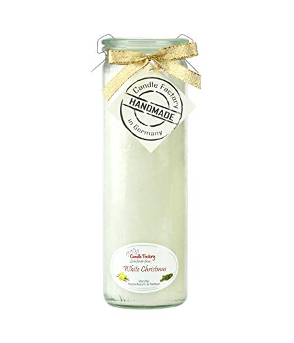 Candle Factory Kerze Big Jumbo Kerzen Windlicht weiß Duft White Christmas 306052 von Candle Factory