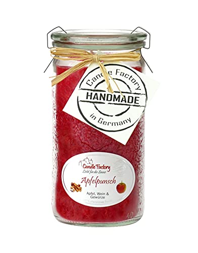 Candle Factory Kerze Mini Jumbo Kerzen Windlicht rot Duft Apfelpunsch 307050 von Candle Factory