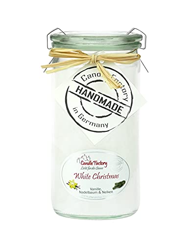 Candle Factory Kerze Mini Jumbo Windlicht weiß Duft White Christmas 307052 von Candle Factory