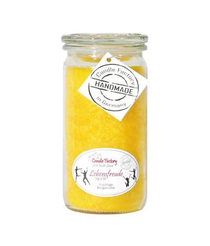 Candle Factory Mini Jumbo Duftkerze aus pflanzlichem Stearin im hitzebeständigen Glas der Marke Weck, ca. 70h Brennzeit, Duft: Lebensfreude Candle Factory Mini Jumbo Duftkerze aus pflanzlichem Stearin im hitzebeständigen Glas der Marke Weck, ca. 70h Brennzeit, Duft: Lebensfreude von Candle Factory