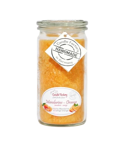 Candle Factory Mini Jumbo Duftkerze aus pflanzlichem Stearin im hitzebeständigen Glas der Marke Weck, ca. 70h Brennzeit, Duft: Mandarine-Orange Candle Factory Mini Jumbo Duftkerze aus pflanzlichem Stearin im hitzebeständigen Glas der Marke Weck, ca. 70h Brennzeit, Duft: Mandarine-Orange von Candle Factory