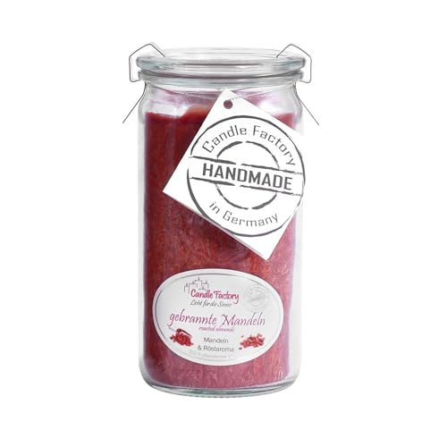 Candle Factory Mini-Jumbo Kerze im Weck-Glas in tollen Farben Duft: gebrannte Mandeln von Candle Factory