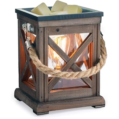 Candle Warmers ETC. Duftwärmer mit Vintage-Glühbirnen-Beleuchtung - Leuchtender Wärmer zum Erwärmen von Duftkerzen, Wachsschmelzen und Torten, um Räume aufzufrischen, Walnuss und Seil Candle Warmers ETC. Duftwärmer mit Vintage-Glühbirnen-Beleuchtung - Leuchtender Wärmer zum Erwärmen von Duftkerzen, Wachsschmelzen und Torten, um Räume aufzufrischen, Walnuss und Seil von Candle Warmers Etc