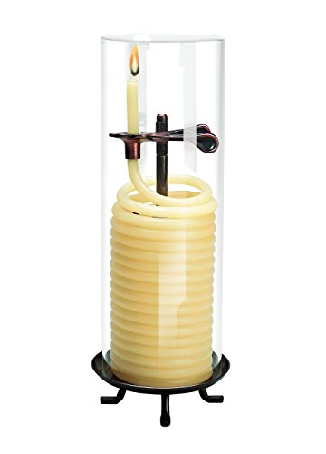 Candle by the Hour 80-Stunden-Citronella-Kerze mit Glaszylinder Umweltfreundliches, natürliches Bienenwachs mit Baumwolldocht, Metall, gelb, Candle, Glass Cylinder von Candle by the Hour