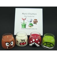 Mario Enemies Mini Sojakerzen - Goomba, Boo, Piranha Pflanze, Schildkrötenpanzer von CandleAbracadabra