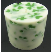 St. Patrick's Day Kleeblatt Grün Und Weiße Soja Mini Stumpenkerze von CandleAbracadabra