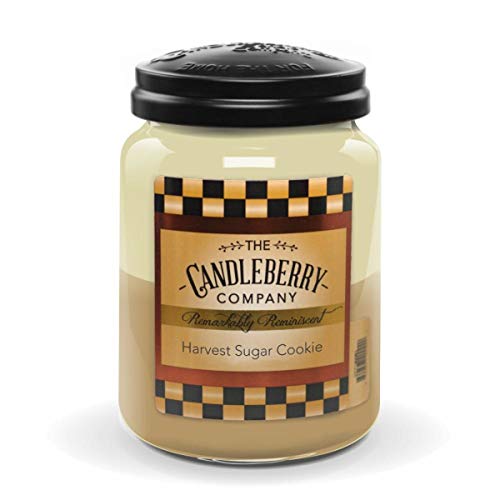 Candleberry Duftkerze im Glas mit Deckel - Harvest Sugar Cookie (570g) - Intensiv duftende ganzjährige Kerze bis zu 160h Brenndauer für jeden Anlass, langlebig und handgegossen in den USA von The Candleberry Company