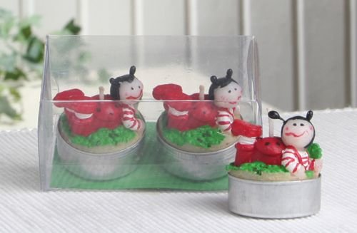 CandleCorner Dekokerzen 2er-Pack Dekokerze/Teelicht Marienkäfer, in Geschenkbox von CandleCorner Dekokerzen