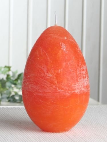Rustik-Eikerze, durchgefärbt, groß ca. 13x8,5 cm mandarin-orange von CandleCorner Eikerzen